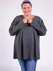 Cotton Swing Top - Round Neck 20516 LONG SLEEVE, Tops & Shirts, Pure Plus Clothing, Lagenlook Clothing, Plus Size Fashion, Over 50 Fashion