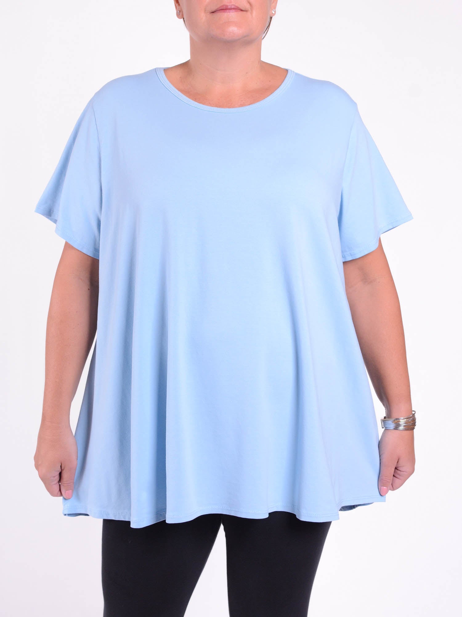 Basic Cotton Swing T Shirt - Round Neck 10516, Tops & Shirts, Pure Plus Clothing, Lagenlook Clothing, Plus Size Fashion, Over 50 Fashion
