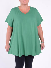 Basic Cotton Swing T Shirt - V Neck 10520, Tops & Shirts, Pure Plus Clothing, Lagenlook Clothing, Plus Size Fashion, Over 50 Fashion