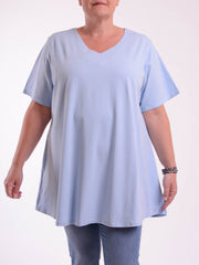 Basic Cotton Swing T Shirt - V Neck 10520, Tops & Shirts, Pure Plus Clothing, Lagenlook Clothing, Plus Size Fashion, Over 50 Fashion