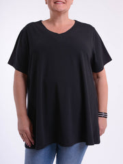 Basic Cotton Swing T Shirt - V Neck 10520, Tops & Shirts, Pure Plus Clothing, Lagenlook Clothing, Plus Size Fashion, Over 50 Fashion