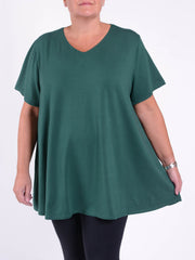 Basic Cotton Swing T Shirt - V Neck 10520, Tops & Shirts, Pure Plus Clothing, Lagenlook Clothing, Plus Size Fashion, Over 50 Fashion