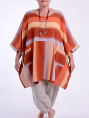 Lagenlook Oversized Cotton Striped Tunic -10077 STRIPE, Tops & Shirts, Pure Plus Clothing, Lagenlook Clothing, Plus Size Fashion, Over 50 Fashion