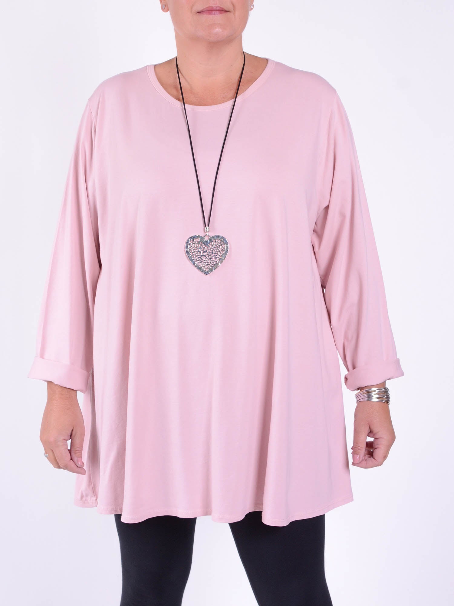 Cotton Swing Top - Round Neck 20516 LONG SLEEVE, Tops & Shirts, Pure Plus Clothing, Lagenlook Clothing, Plus Size Fashion, Over 50 Fashion