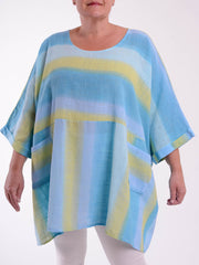 Lagenlook Oversized Cotton Striped Tunic -10077 STRIPE, Tops & Shirts, Pure Plus Clothing, Lagenlook Clothing, Plus Size Fashion, Over 50 Fashion