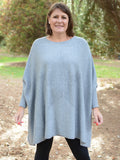 Soft Knit Batwing Sleeve Jumper with Star design - 3600, Jumpers & Cardigans, Pure Plus Clothing, Lagenlook Clothing, Plus Size Fashion, Over 50 Fashion