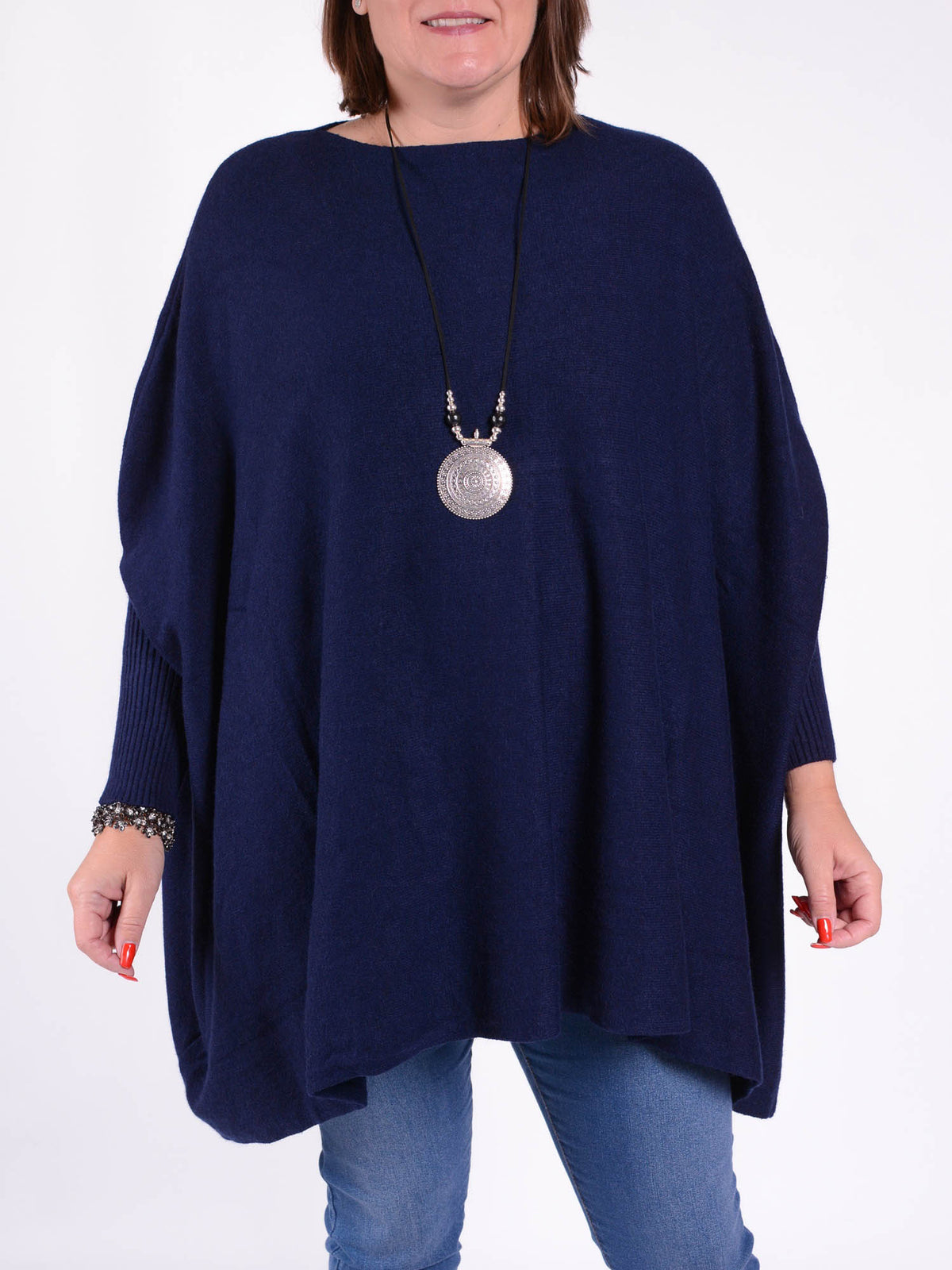 Soft Knit Batwing Sleeve Jumper  - 2700, Jumpers & Cardigans, Pure Plus Clothing, Lagenlook Clothing, Plus Size Fashion, Over 50 Fashion