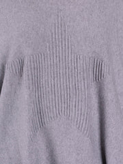 Soft Knit Batwing Sleeve Jumper with Star design - 3600, Jumpers & Cardigans, Pure Plus Clothing, Lagenlook Clothing, Plus Size Fashion, Over 50 Fashion
