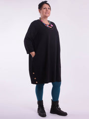 Lagenlook Buttoned Hem Dress - 10667, Dresses, Pure Plus Clothing, Lagenlook Clothing, Plus Size Fashion, Over 50 Fashion