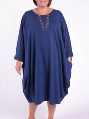 Lagenlook Long Dress with Pockets - 9215 Plain, Dresses, Pure Plus Clothing, Lagenlook Clothing, Plus Size Fashion, Over 50 Fashion