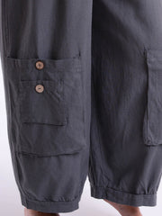 Linen Trousers with button pockets - 10034, Trousers, Pure Plus Clothing, Lagenlook Clothing, Plus Size Fashion, Over 50 Fashion
