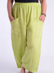 Plus Size Lagenlook Heavy Linen Deep Pocket Trousers - 9461, Trousers, Pure Plus Clothing, Lagenlook Clothing, Plus Size Fashion, Over 50 Fashion