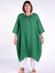 Lagenlook Basic Casual Tunic Dress - 9469 Linen, Dresses, Pure Plus Clothing, Lagenlook Clothing, Plus Size Fashion, Over 50 Fashion