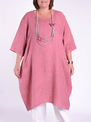Lagenlook Basic Casual Tunic Dress - 9469 Linen, Dresses, Pure Plus Clothing, Lagenlook Clothing, Plus Size Fashion, Over 50 Fashion