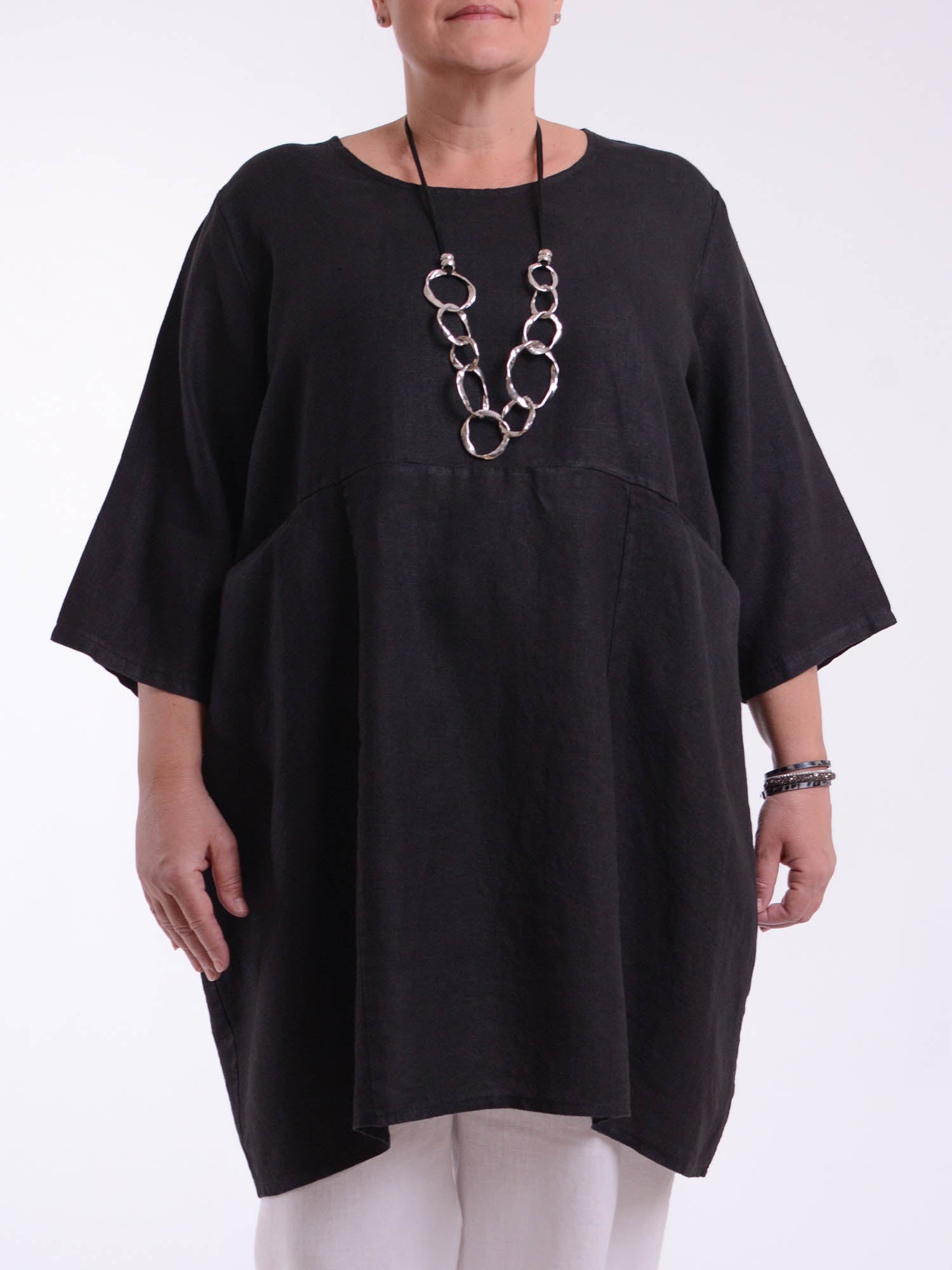 Heavy Linen Quirky Tunic - 9479, Tops & Shirts, Pure Plus Clothing, Lagenlook Clothing, Plus Size Fashion, Over 50 Fashion