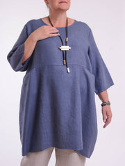 Heavy Linen Quirky Tunic - 9479, Tops & Shirts, Pure Plus Clothing, Lagenlook Clothing, Plus Size Fashion, Over 50 Fashion
