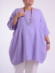 Heavy Linen Quirky Tunic - 9479, Tops & Shirts, Pure Plus Clothing, Lagenlook Clothing, Plus Size Fashion, Over 50 Fashion