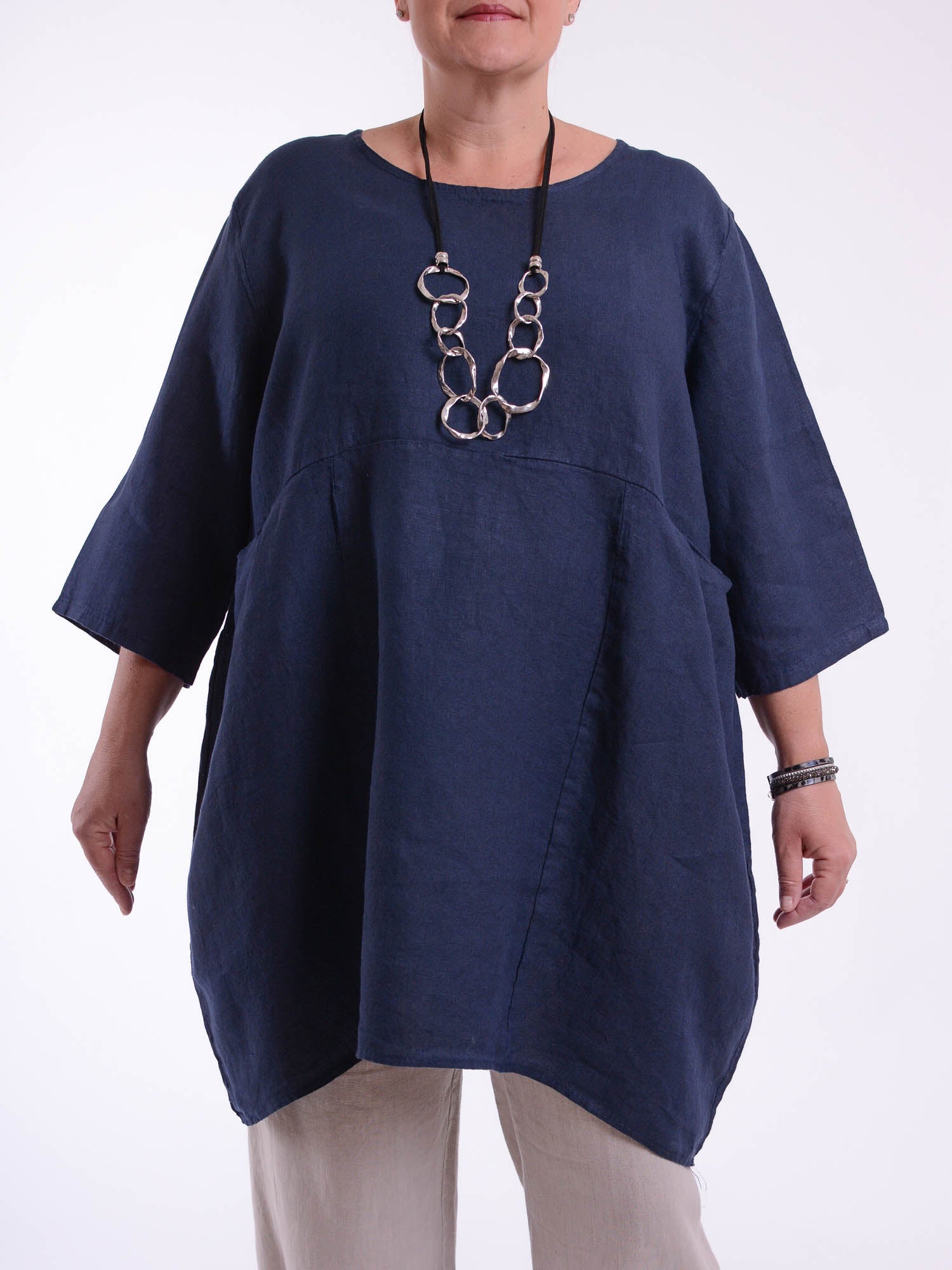 Heavy Linen Quirky Tunic - 9479, Tops & Shirts, Pure Plus Clothing, Lagenlook Clothing, Plus Size Fashion, Over 50 Fashion