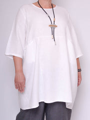 Heavy Linen Quirky Tunic - 9479, Tops & Shirts, Pure Plus Clothing, Lagenlook Clothing, Plus Size Fashion, Over 50 Fashion