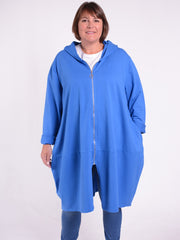 Oversized Longline Cotton Hooded Zip up Jacket - 9821, Coats & Jackets, Pure Plus Clothing, Pure Plus Clothing, Lagenlook Clothing, Pure Plus