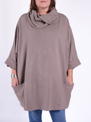 Cotton Cowl Neck Long Length Tunic - 9822, Tops & Shirts, Pure Plus Clothing, Pure Plus Clothing, Lagenlook Clothing, Pure Plus