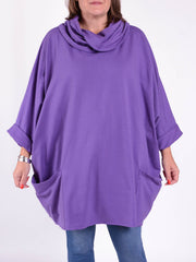 Cotton Cowl Neck Long Length Tunic - 9822, Tops & Shirts, Pure Plus Clothing, Pure Plus Clothing, Lagenlook Clothing, Pure Plus