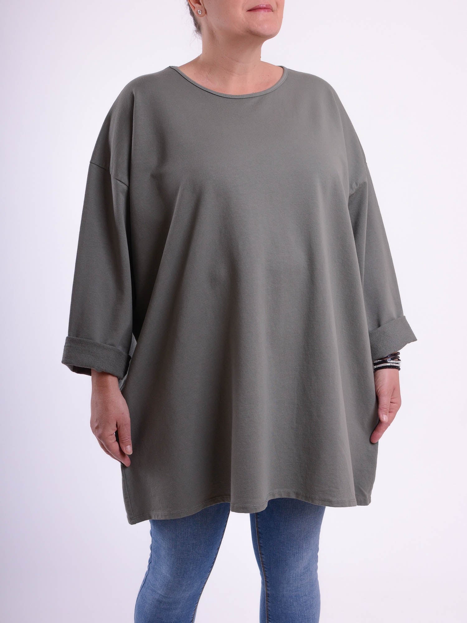 Basic Cotton Top - 9482 PLAIN, Tops & Shirts, Pure Plus Clothing, Lagenlook Clothing, Plus Size Fashion, Over 50 Fashion
