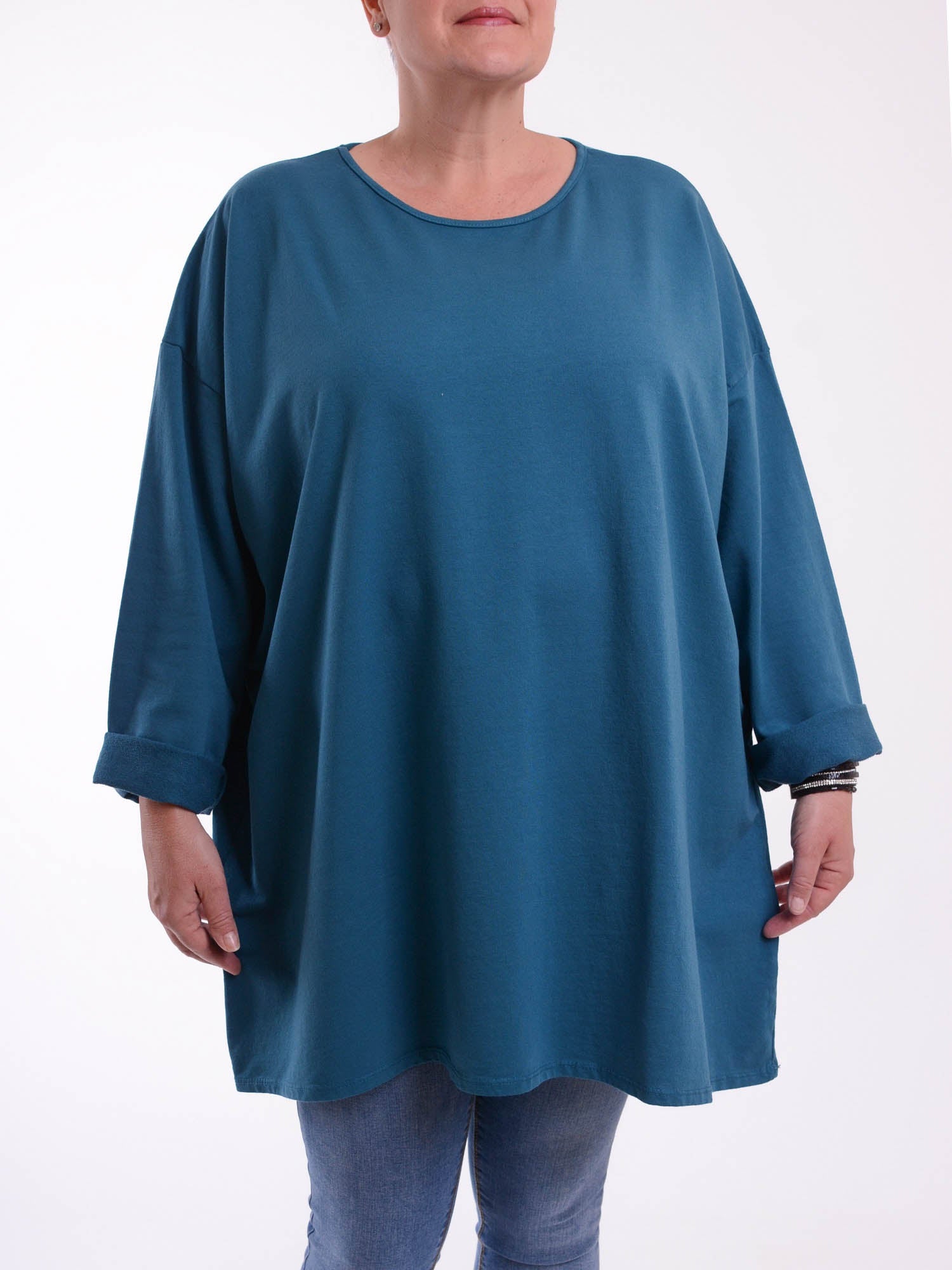 Basic Cotton Top - 9482 PLAIN, Tops & Shirts, Pure Plus Clothing, Lagenlook Clothing, Plus Size Fashion, Over 50 Fashion