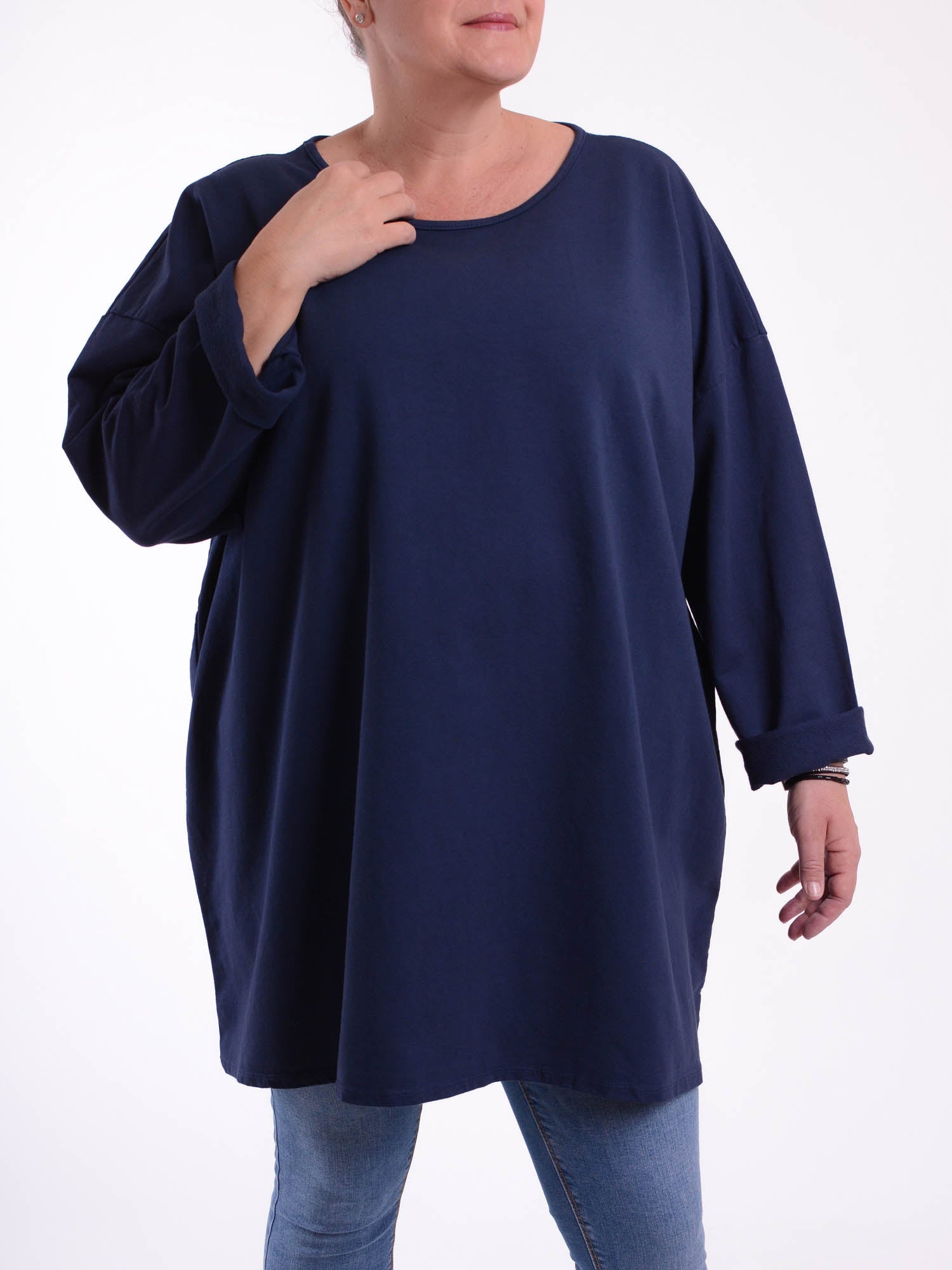 Basic Cotton Top - 9482 PLAIN, Tops & Shirts, Pure Plus Clothing, Lagenlook Clothing, Plus Size Fashion, Over 50 Fashion