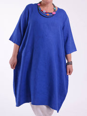 Lagenlook Basic Casual Tunic Dress - 9469 Linen, Dresses, Pure Plus Clothing, Lagenlook Clothing, Plus Size Fashion, Over 50 Fashion