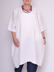 Lagenlook Basic Casual Tunic Dress - 9469 Linen, Dresses, Pure Plus Clothing, Lagenlook Clothing, Plus Size Fashion, Over 50 Fashion