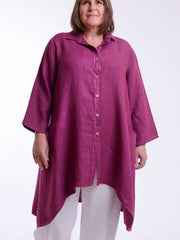 Plus Size Lagenlook Heavy Linen Shirt Dress - 9445, Tops & Shirts, Pure Plus Clothing, Lagenlook Clothing, Plus Size Fashion, Over 50 Fashion
