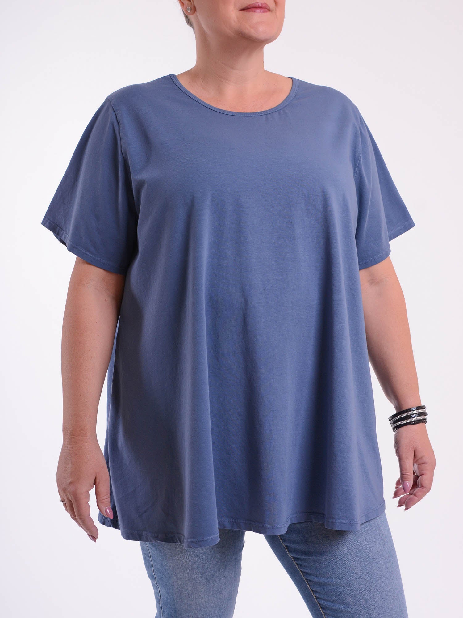 Basic Cotton Swing T Shirt - Round Neck 10516, Tops & Shirts, Pure Plus Clothing, Lagenlook Clothing, Plus Size Fashion, Over 50 Fashion