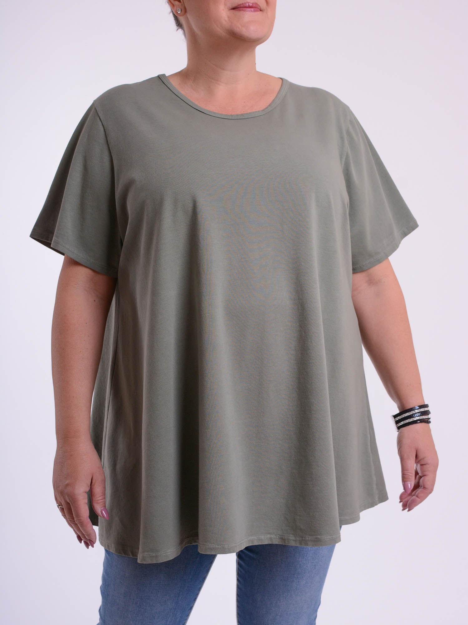 Basic Cotton Swing T Shirt - Round Neck 10516, Tops & Shirts, Pure Plus Clothing, Lagenlook Clothing, Plus Size Fashion, Over 50 Fashion