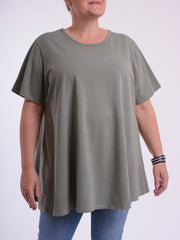 Basic Cotton Swing T Shirt - Round Neck 10516, Tops & Shirts, Pure Plus Clothing, Lagenlook Clothing, Plus Size Fashion, Over 50 Fashion