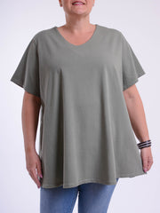 Basic Cotton Swing T Shirt - V Neck 10520, Tops & Shirts, Pure Plus Clothing, Lagenlook Clothing, Plus Size Fashion, Over 50 Fashion