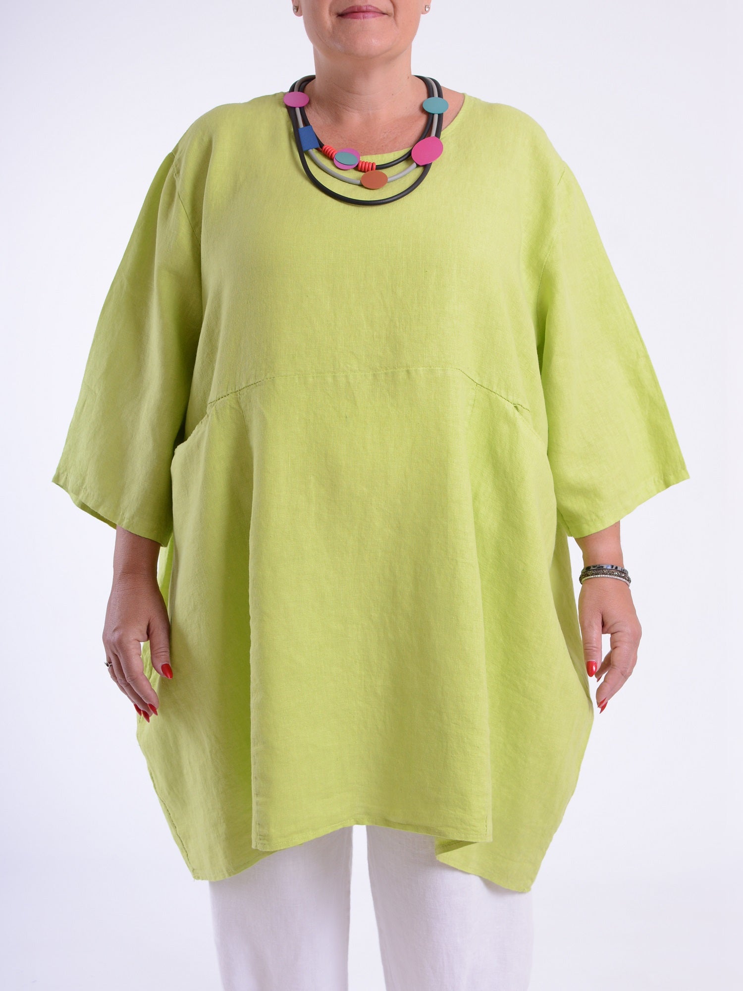 Heavy Linen Quirky Tunic - 9479, Tops & Shirts, Pure Plus Clothing, Lagenlook Clothing, Plus Size Fashion, Over 50 Fashion