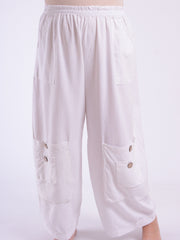 Linen Trousers with button pockets - 10034, Trousers, Pure Plus Clothing, Lagenlook Clothing, Plus Size Fashion, Over 50 Fashion