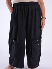 Linen Trousers with button pockets - 10034, Trousers, Pure Plus Clothing, Lagenlook Clothing, Plus Size Fashion, Over 50 Fashion