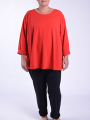 Cotton Swing Top - Round Neck 20516 LONG SLEEVE, Tops & Shirts, Pure Plus Clothing, Lagenlook Clothing, Plus Size Fashion, Over 50 Fashion