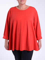 Cotton Swing Top - Round Neck 20516 LONG SLEEVE, Tops & Shirts, Pure Plus Clothing, Lagenlook Clothing, Plus Size Fashion, Over 50 Fashion