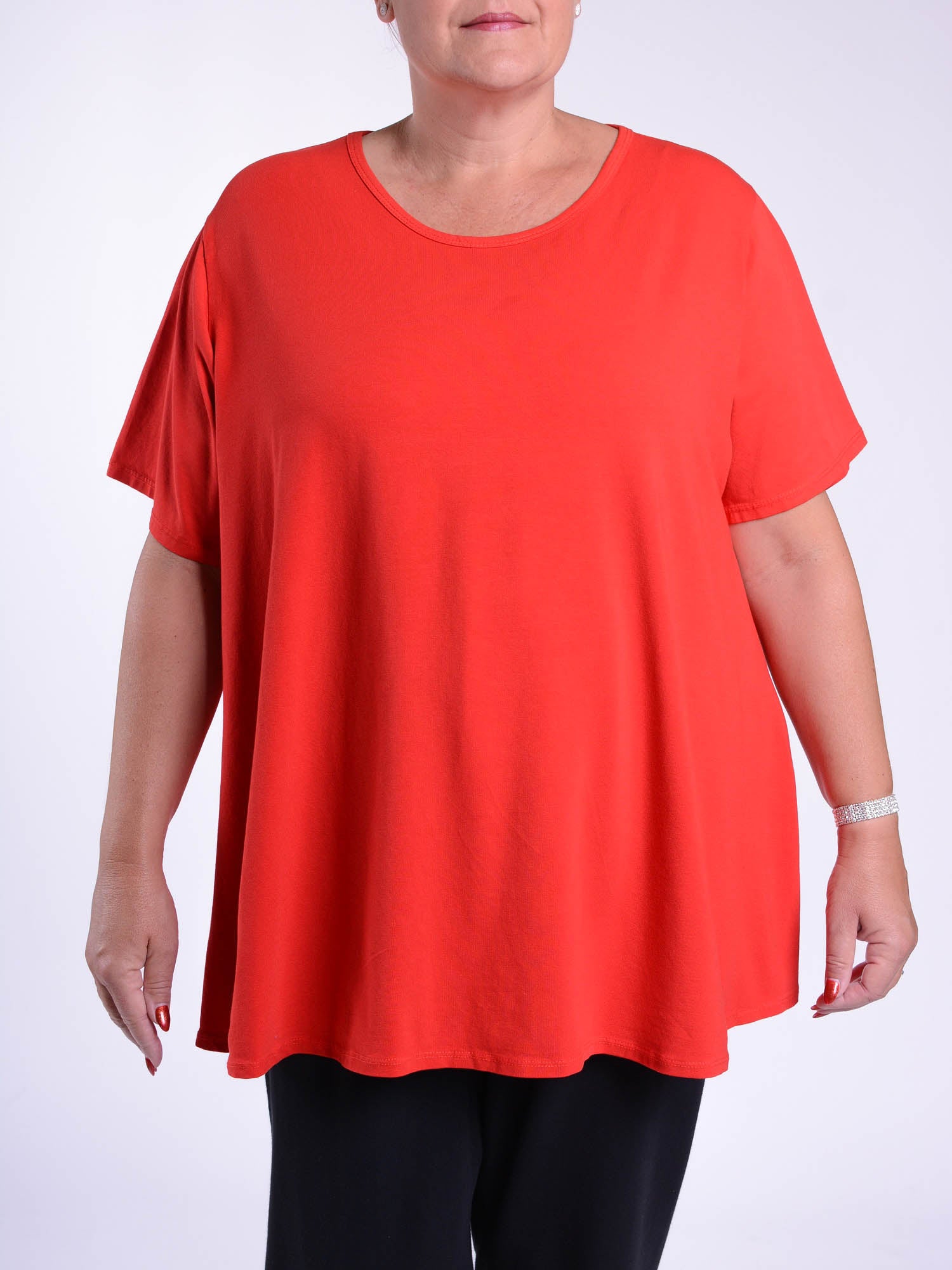 Basic Cotton Swing T Shirt - Round Neck 10516, Tops & Shirts, Pure Plus Clothing, Lagenlook Clothing, Plus Size Fashion, Over 50 Fashion