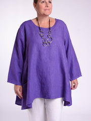 Lagenlook Heavy Linen Quirky Tunic - 9415, Tops & Shirts, Pure Plus Clothing, Lagenlook Clothing, Plus Size Fashion, Over 50 Fashion