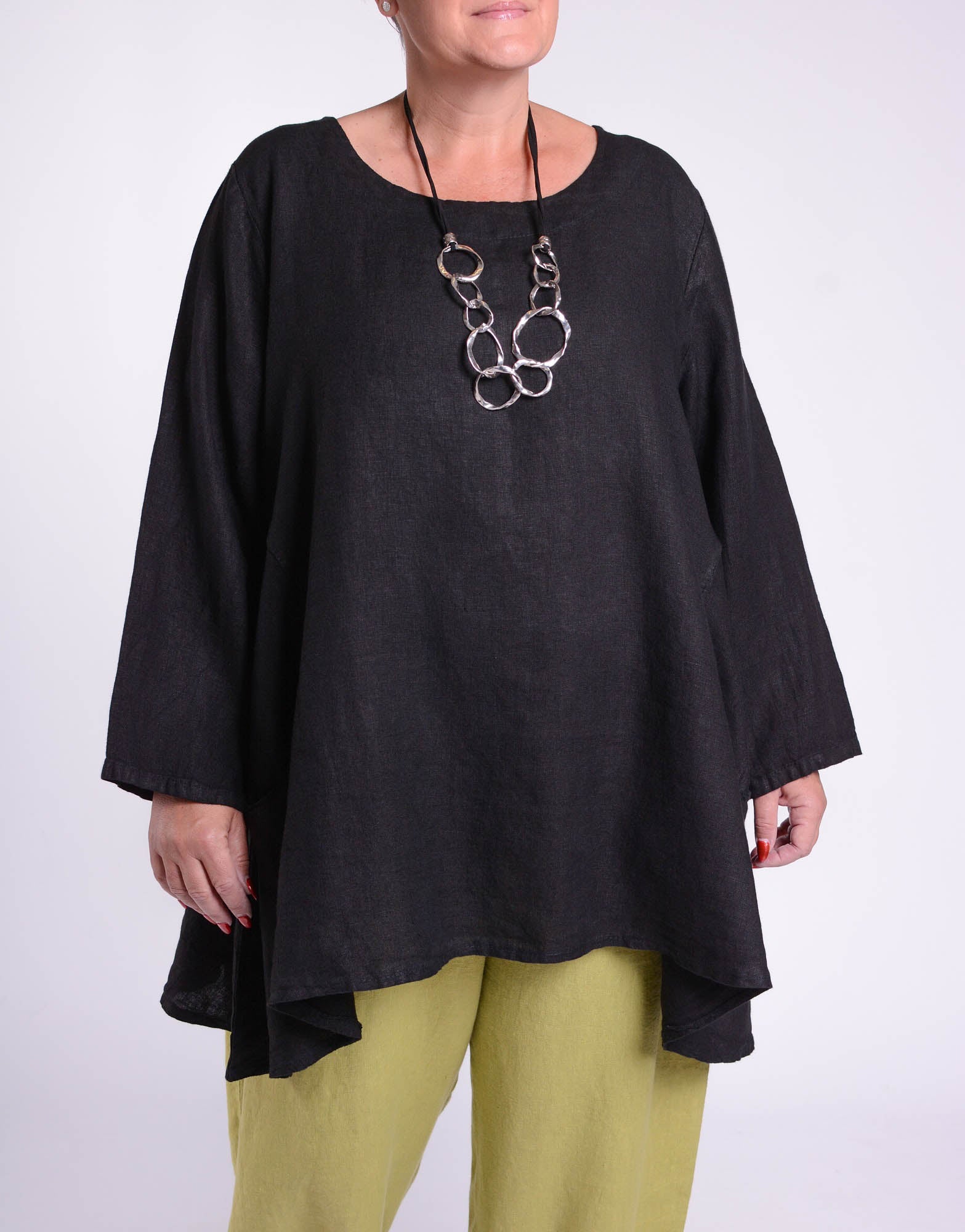 Lagenlook Heavy Linen Quirky Tunic - 9415, Tops & Shirts, Pure Plus Clothing, Lagenlook Clothing, Plus Size Fashion, Over 50 Fashion