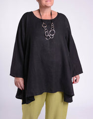 Lagenlook Heavy Linen Quirky Tunic - 9415, Tops & Shirts, Pure Plus Clothing, Lagenlook Clothing, Plus Size Fashion, Over 50 Fashion