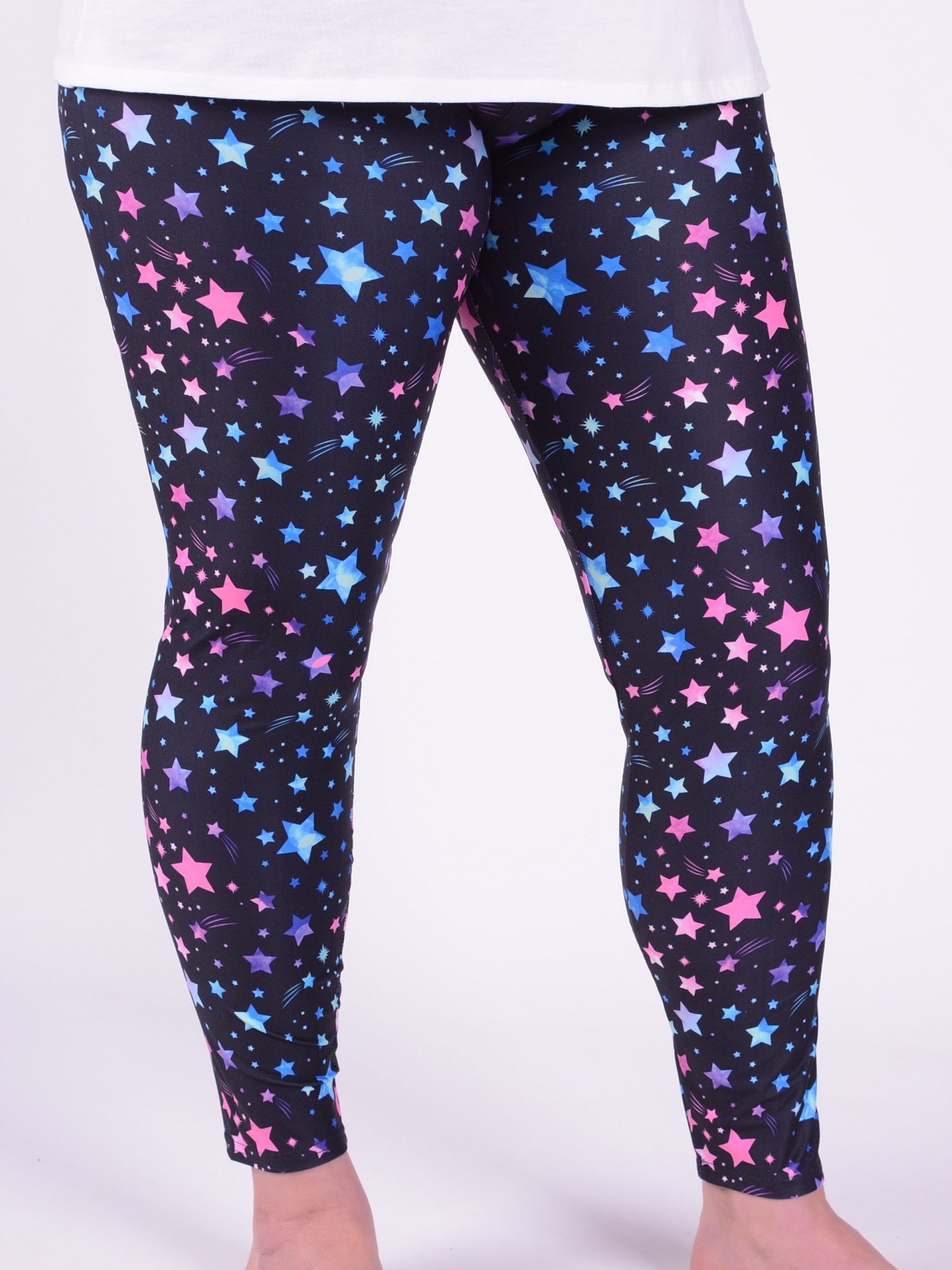 Leggings - Multi Stars - L7, Trousers, Pure Plus Clothing, Lagenlook Clothing, Plus Size Fashion, Over 50 Fashion