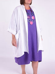 Lagenlook Open Linen Jacket - 10844, Coats & Jackets, Pure Plus Clothing, Lagenlook Clothing, Plus Size Fashion, Over 50 Fashion