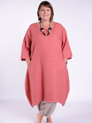 Lagenlook Basic Casual Tunic Dress - 9469 Linen, Dresses, Pure Plus Clothing, Lagenlook Clothing, Plus Size Fashion, Over 50 Fashion
