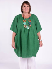 Heavy Linen Quirky Tunic Short Sleeve - 9457, Tops & Shirts, Pure Plus Clothing, Lagenlook Clothing, Plus Size Fashion, Over 50 Fashion