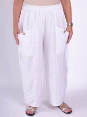Plus Size Lagenlook Heavy Linen Deep Pocket Trousers - 9461, Trousers, Pure Plus Clothing, Lagenlook Clothing, Plus Size Fashion, Over 50 Fashion